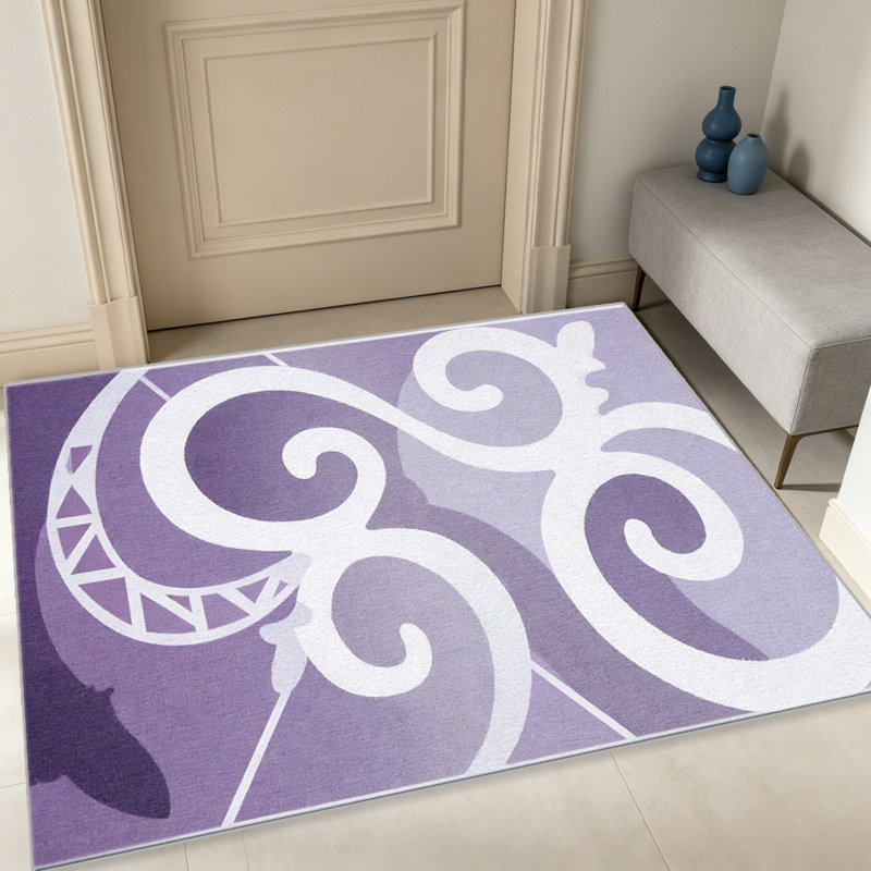 Purple Swirl carpet-easy to clean, machine-washable, soft and comfortable; suitable for door mats, kitchens, living rooms, bedrooms, corridors, and laundry areas. Easy to clean, durable carpet for home decoration.