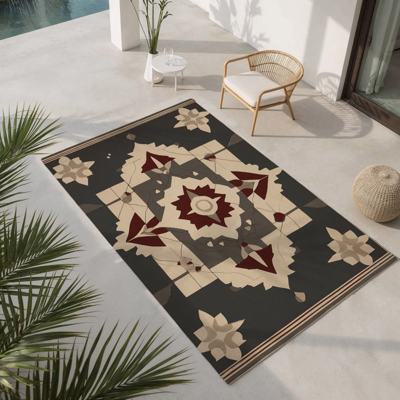 Tapis intérieur et extérieur Eernal Ornament, Rectangle 1 pi 6 po x 2 pi 6 po