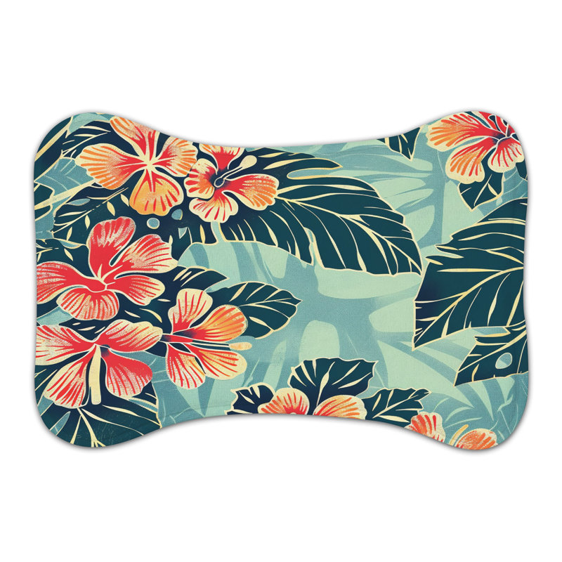 Hawaiian Designs - Tapis d'alimentation en os 1 pièce, XL (18 po)
