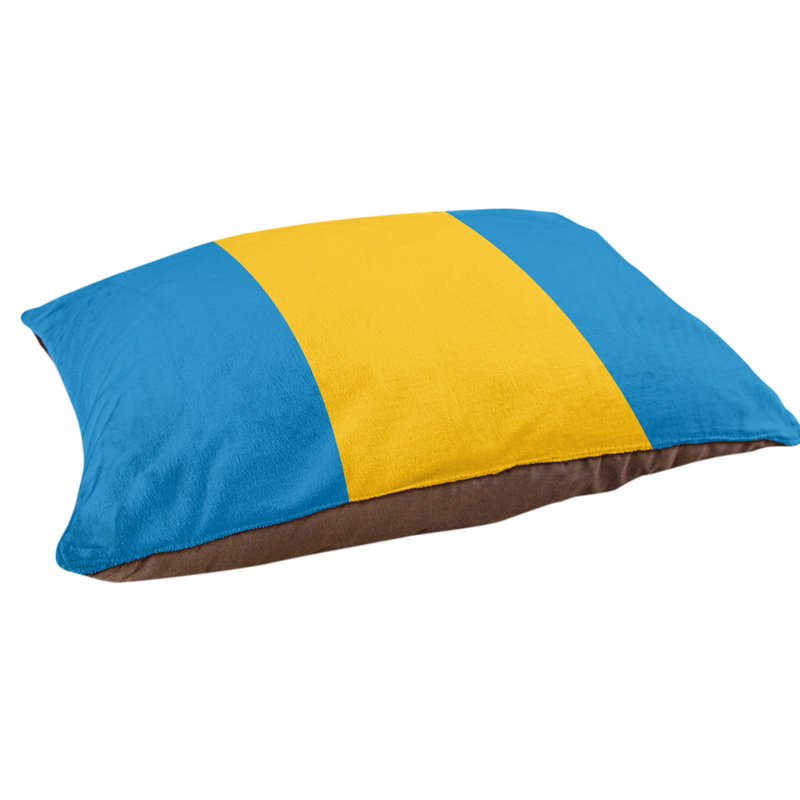 Coussin Cleveland, Grand (l 50 po x P 40 po x H 7 po), Bleu poudre / Doré