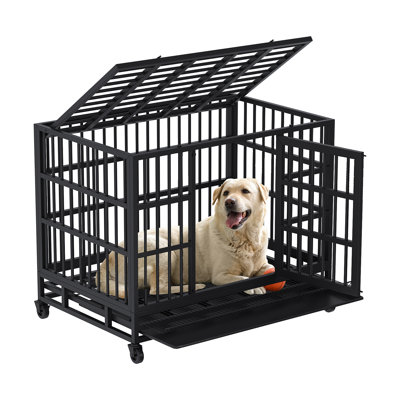 Stratford Heavy Duty Dog Crate For Large Dog With Lockable Wheels