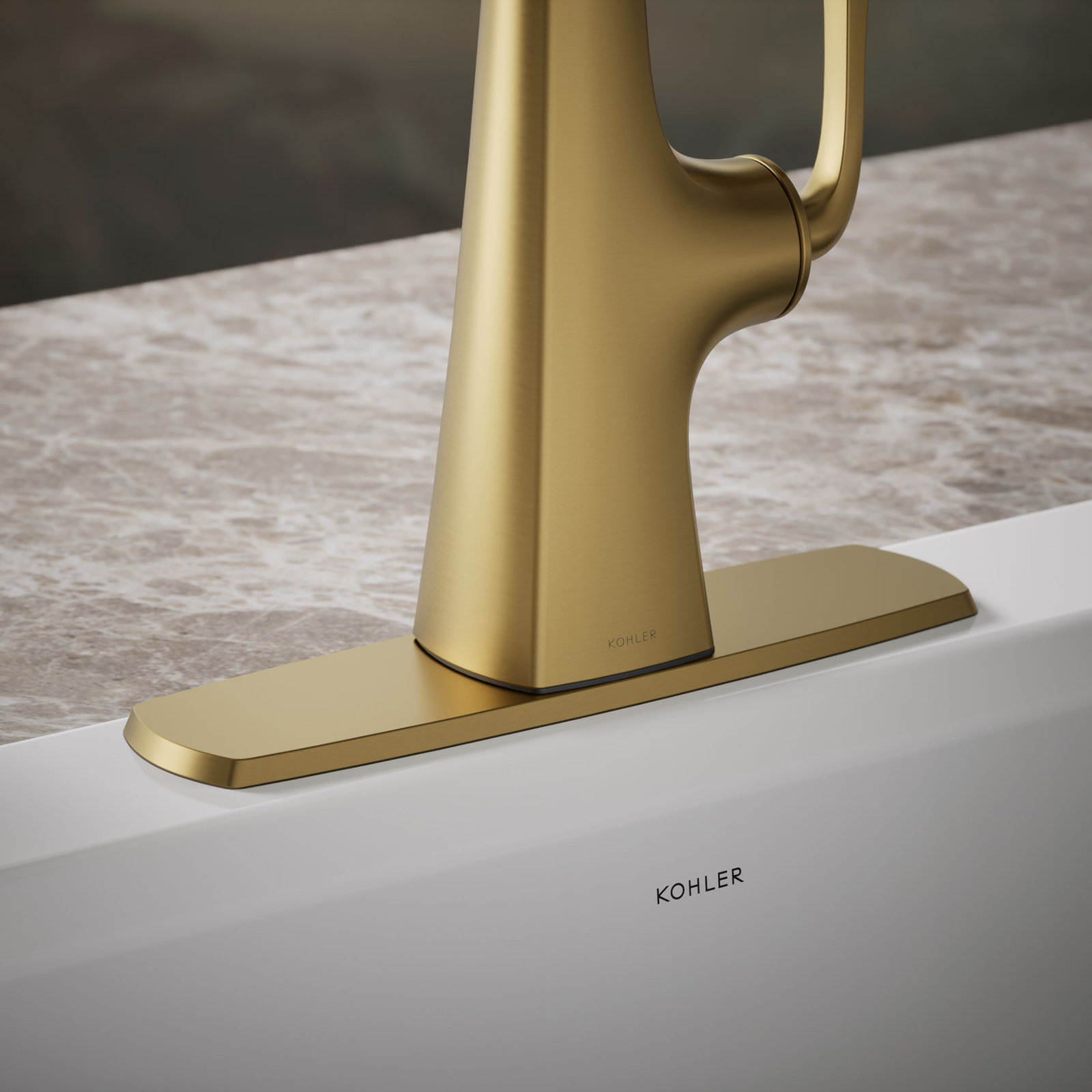 Graze Kitchen Faucet Escutcheon, Gold
