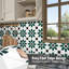 7,87 po X 7,87 po Tuile de dosseret en vinyle autocollant, carrelage mural pour cuisine et salle de bain, vert foncé (paquet de 10)