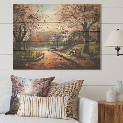«Pink Springtime Park Floral Canopy I», reproduction d'art sur toile