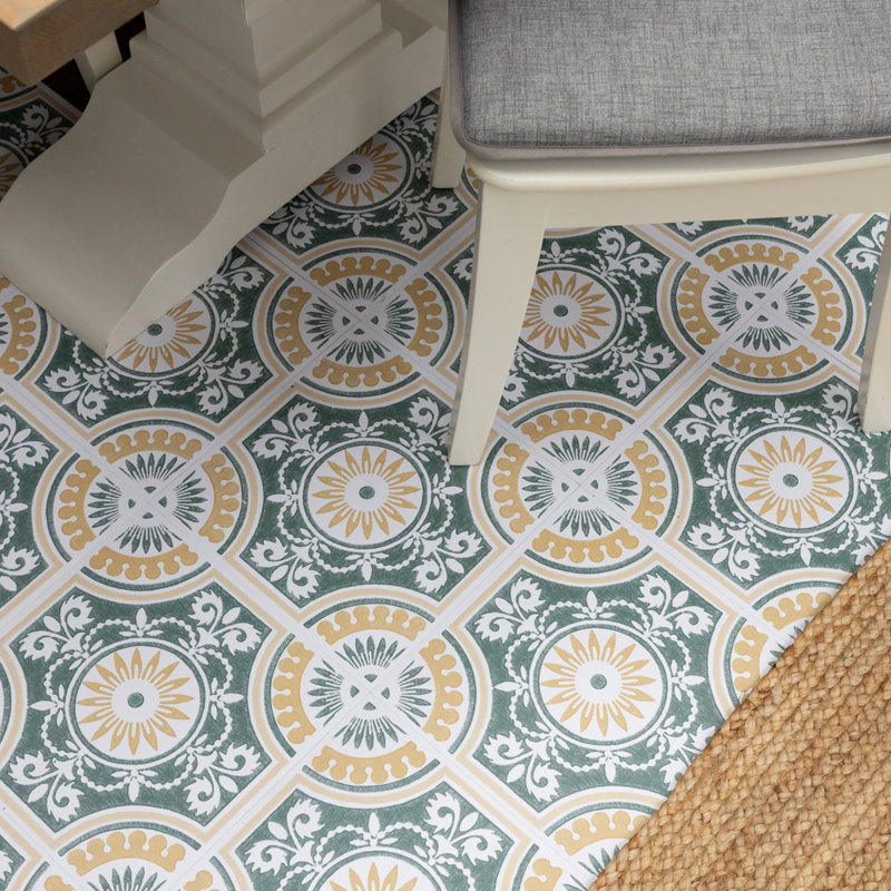Ezra Yellow 30.48 x 30.48cm Self-adhesive Vinyl Floor Tiles Pack 10 (0.93sqm)