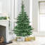 Arbre de Noël illuminé 8 pi avec 500 lumières DEL blanc chaud, 1307 pointes PE + PVC, aspect réaliste en couches, base en bois unique - arbre de Noël artificiel complet pour la décoration intérieure-1341749473