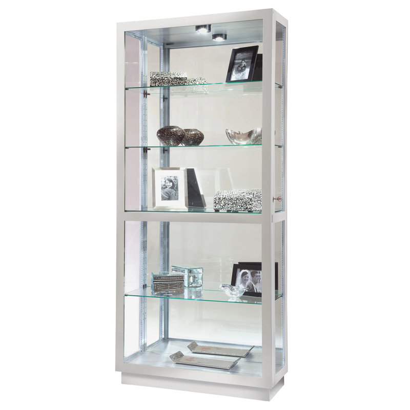 Jayden Lighted Curio Cabinet, Silver