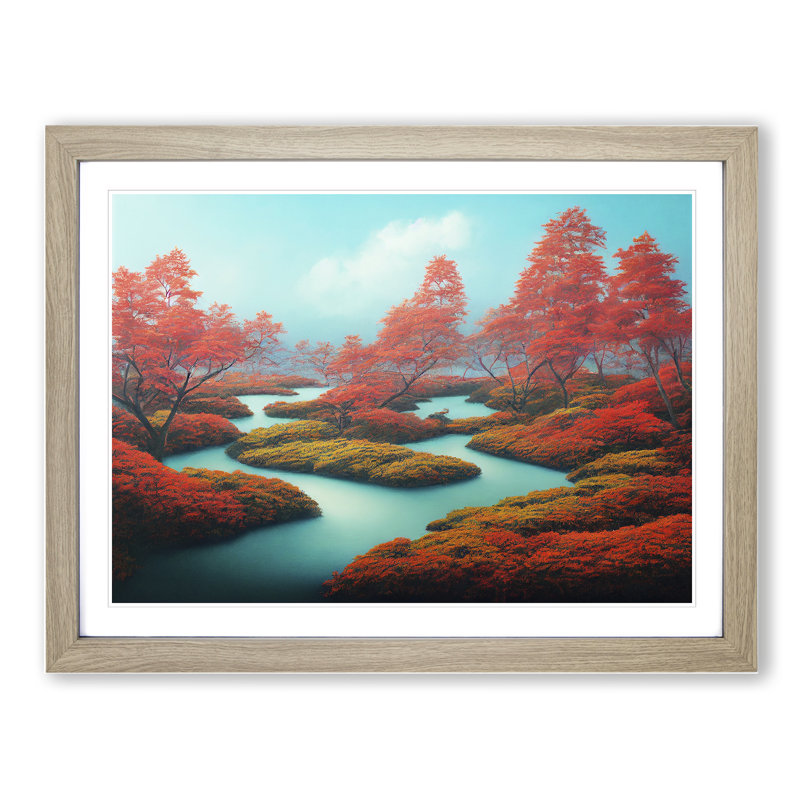 Ethereal Forest - Framed Print, 34cm H x 46cm W x 2cm D, Oak