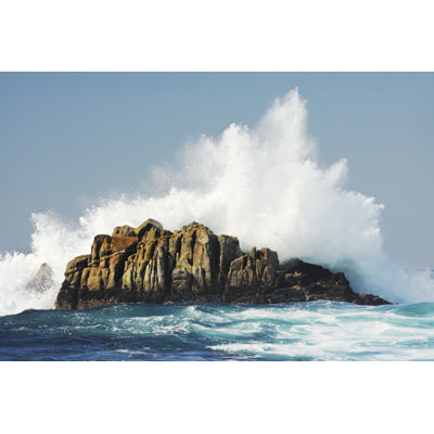 Ocean Wave Crashes Rock Surf Spray by ChuckSchugPhotography - Print