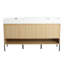 Ensemble de meuble-lavabo 60 po avec lavabo simple en résine, ensemble d'armoires de rangement modernes 4 portes, bois massif multicouche, chêne