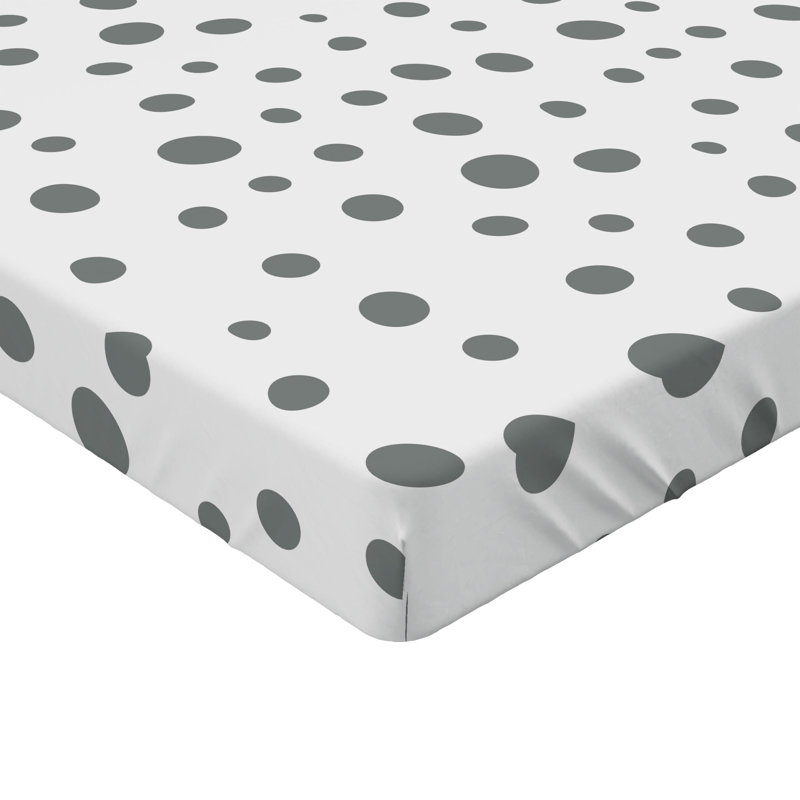 Ensemble de 2 draps-housses Ambesonne, Grey/White Dots, Drap-housse de taille très grand