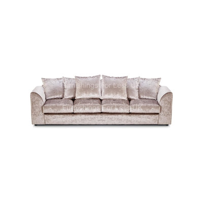 100% Crushed Velvet 4 Seater Sofa Upholstered Living Room Set