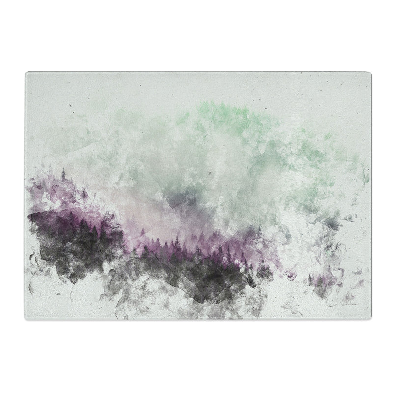 Tempered Glass Foggy Forest Chopping Board, 20 cm x 28.5 cm