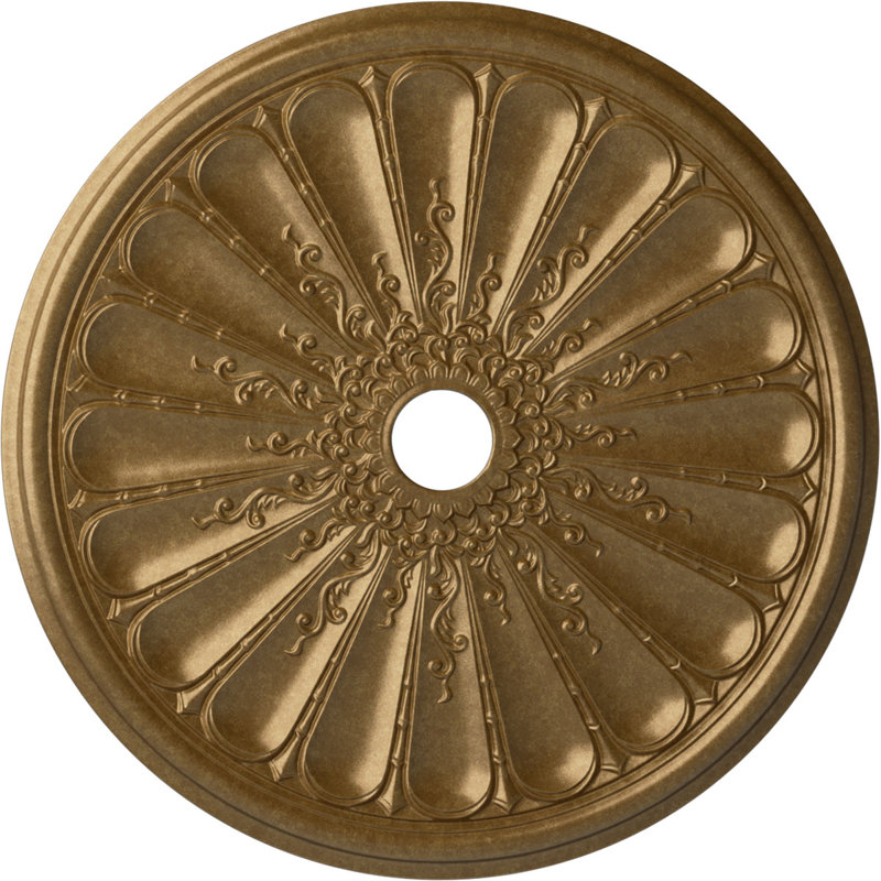 Médaillon de plafond traditionnel Endurathane, DE 31 1/2 po x P 2 1/2 po (convient aux auvents jusqu'à 8 1/4 po), finition bronze frotté peint à la main