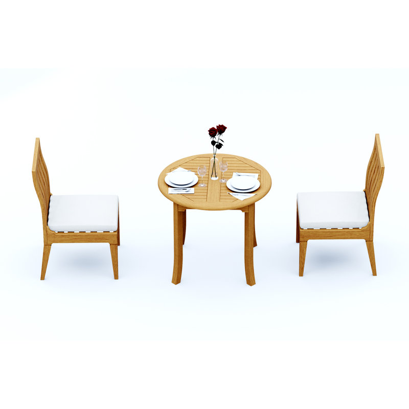 Ensemble de salle à manger en bois de teck Grade-A: table et fauteuils Caranas # 11Ca0703, H 31 po x l 82 po x P 40 po, 2