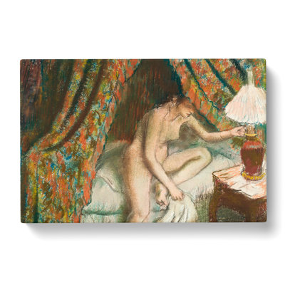 Naked Woman In Bed by Edgar Degas - Wrapped Canvas Painting