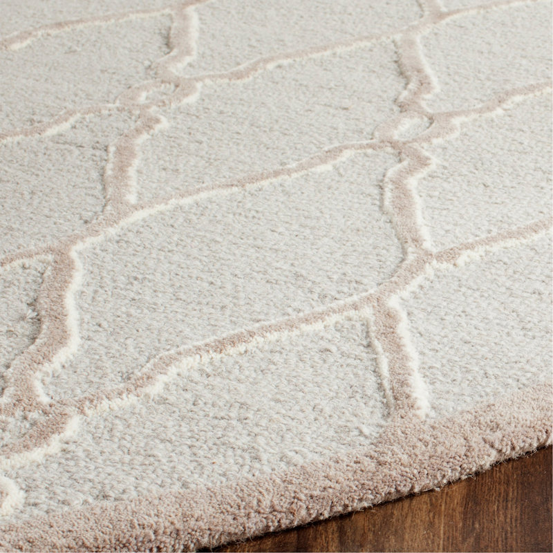 Cannen Hand Tufted Wool Geometric Rug, Round 8'