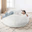 Oversized Large Round 5 Foot Giant Foam Filled Faux Rabbit Fur Bean Bag Sofa with Soft Removeable Cover-1813157738