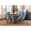 2 chaises de salle à manger, revêtement en velours bleu, pieds en bois massif, rivets décoratifs, chaise de style américain, fabrication, surpiqûres élégantes, Sw8809lb-1004985705-1004985706