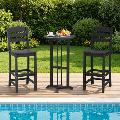 2 - Person HDPE Outdoor Patio Bar Set