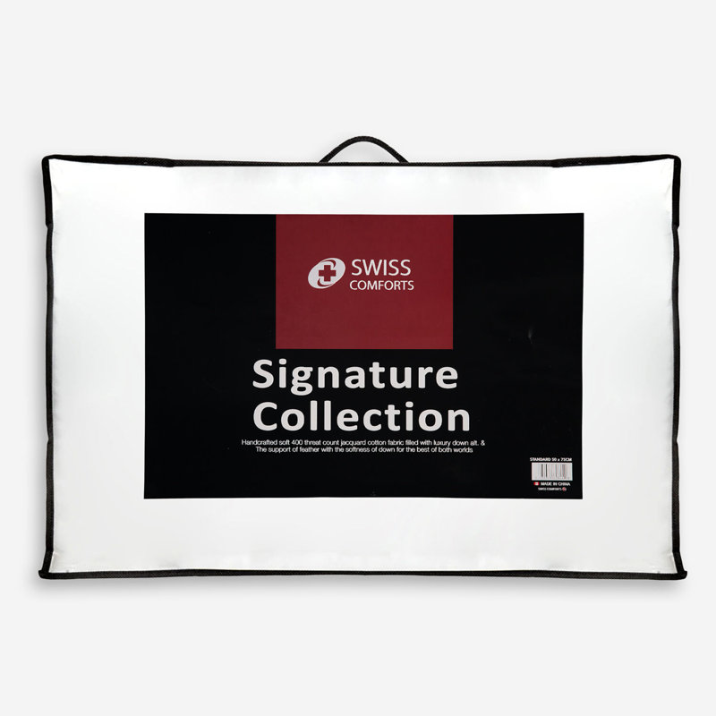 Signature Collection Feather Cotton Pillow, Queen