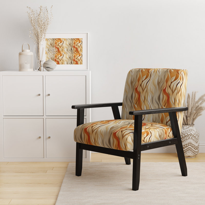 Fauteuil rembourré d'appoint tropical D, Motif tropical de rêves de bois flottant