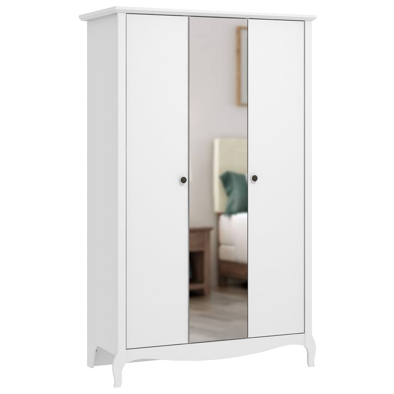 Sterra 3 Door Manufactured Wood Wardrobe, White