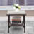 Lavara Outdoor Wicker Side Table Patio Coffee Table Glass Top 2-layer End Square Table-2016695965