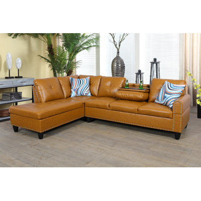 Prindle Faux Leather L-Shaped Sectional