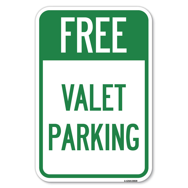 Service de voiturier gratuit / 23939, H 18 po x l 12 po x P 1 po