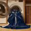 Tapis géométrique bleu lavable à la machine Oakridge-1365344376