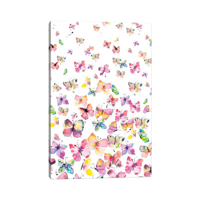Watercolour Beautiful Butterflies - Wrapped Canvas Art Prints - Wrapped Canvas Gallery-Wrapped Canvas Giclée