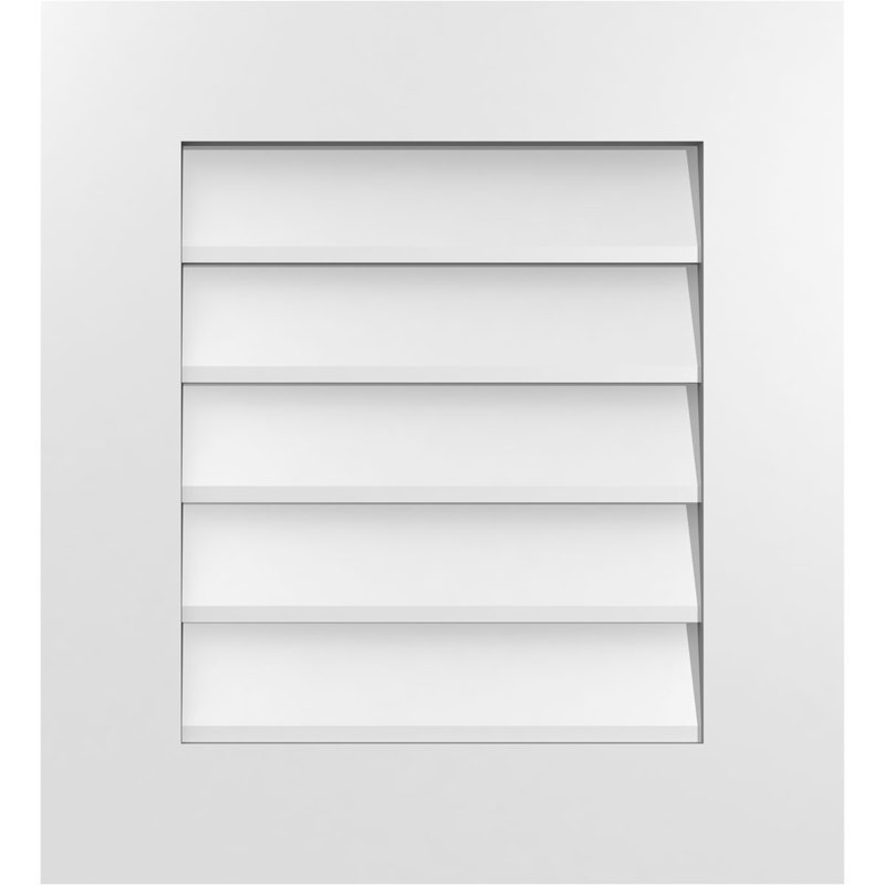 Vent à pignon rectangulaire en uréthane non-fonctionnel, H 22 po x l 20 po x P 1 po