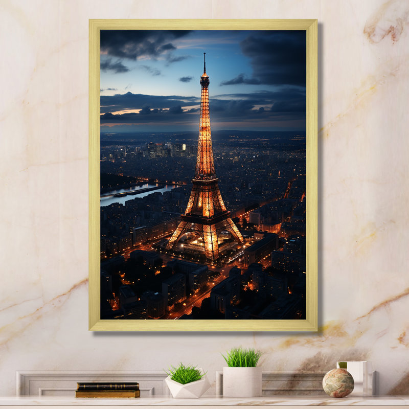 Paris Montparnasse, impressions sur toile, Cadre photo doré, H 32 po x l 16 po x P 1 po