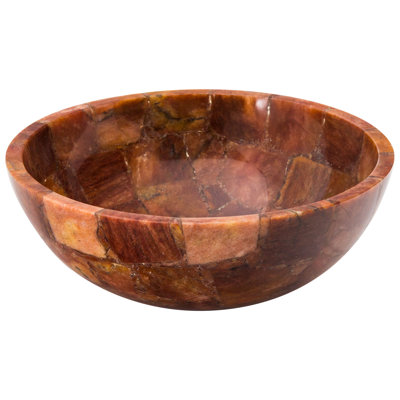 Belfry Bathroom Ashtyn 420mm L x 420mm W Brown Stone Circular Sink
