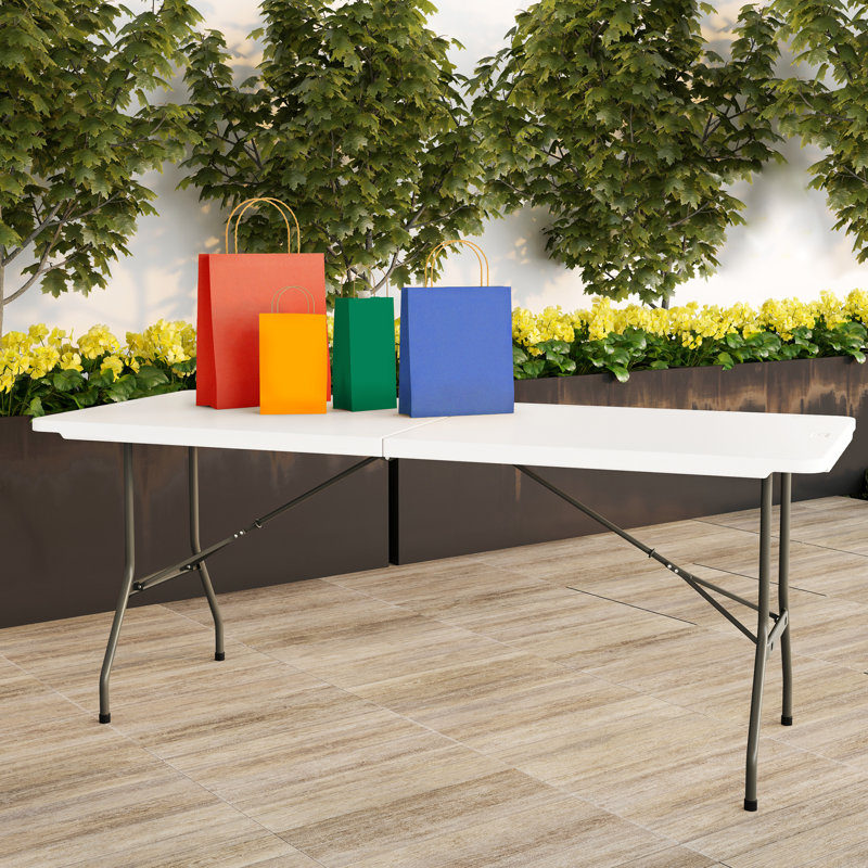 Table pliante portative rectangulaire en plastique 71 "71 pieds - Table d'intérieur et d'extérieur