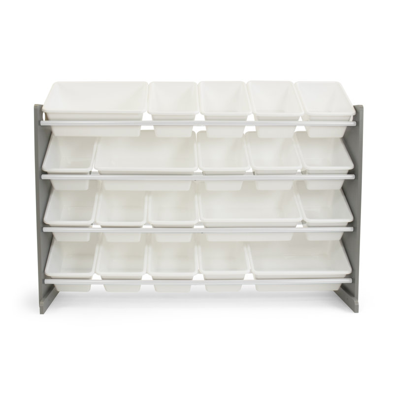 Eveleth Toy Organizer with Bins, Gray/White