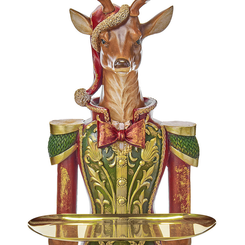 38 po cerf en résine avec plateau