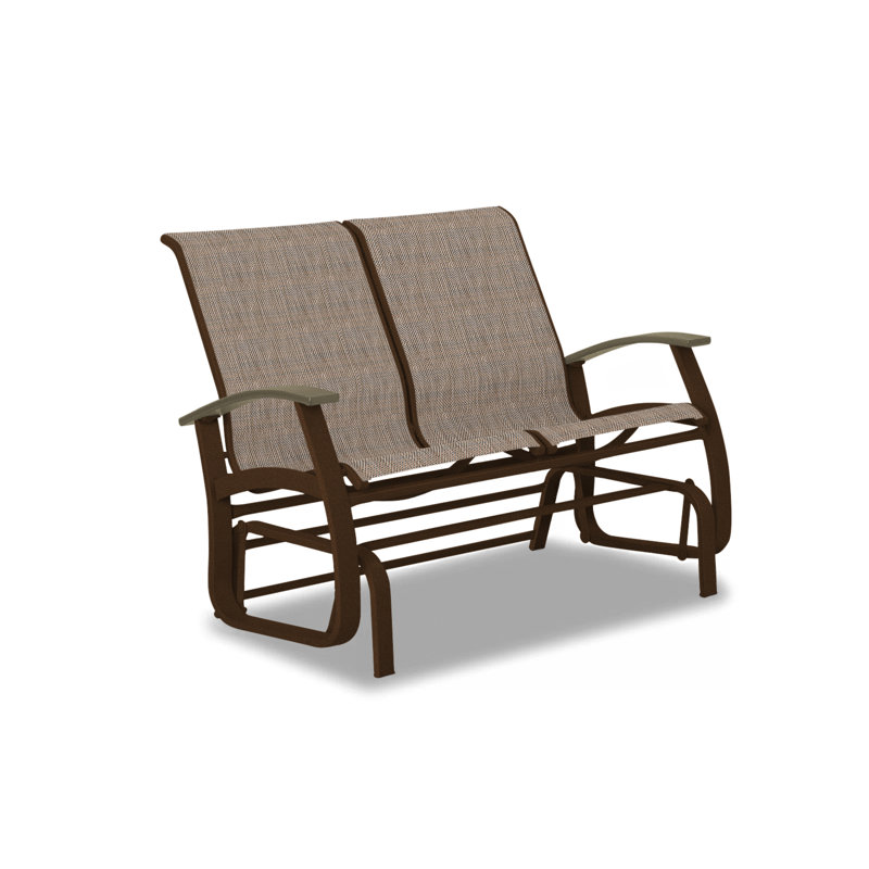 Belle Isle Outdoor Glider, Beachwood P40, Textured Kona, Lime 38D Sunbrella®