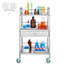 Chariot de service, chariot utilitaire en acier inoxydable à 3 couches avec tiroir, roulettes verrouillables, idéal pour les laboratoires, les hôpitaux et les cabinets dentaires