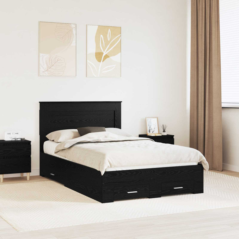 Bed, Black Oak, European Double (140 x 200 cm)