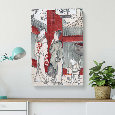Woodcut by Torii Kiyonaga - Wrapped Canvas Print
