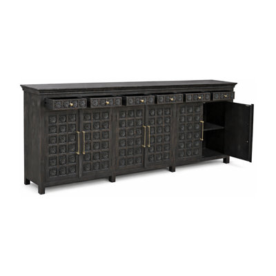 6-drawer 6-door Carved Solid Wood Sideboard