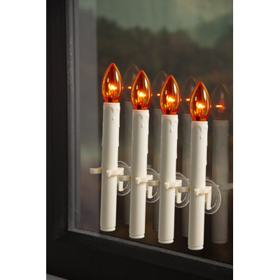 Battery-Operated Halloween Suction Cup Candles, Set Of 4 -  Plow & Hearth, 65T68 ORA