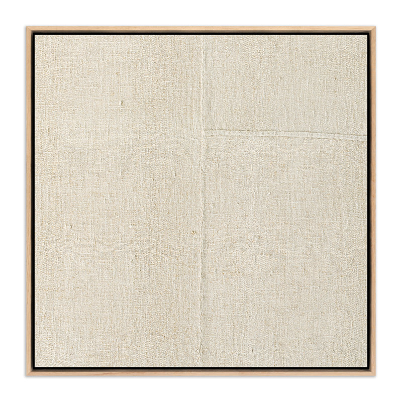 Beige No. 1 Print by Karen Covey, White/Neutral Floater Framed, 32" H x 32" W x 2" D