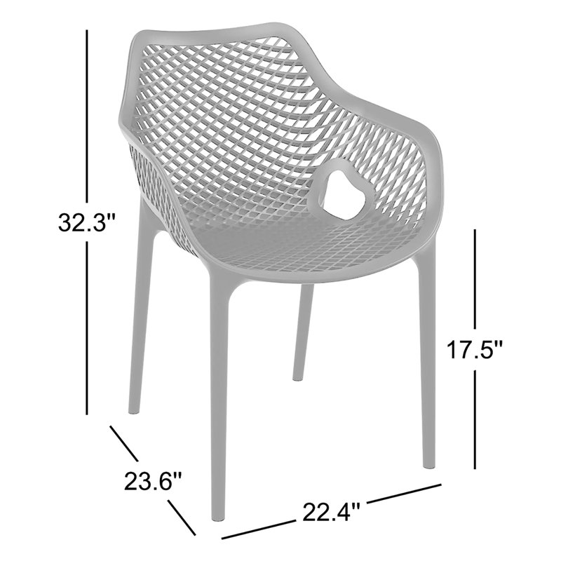 Chaise de salle à manger d'extérieur empilable Farrah, Vert tropical