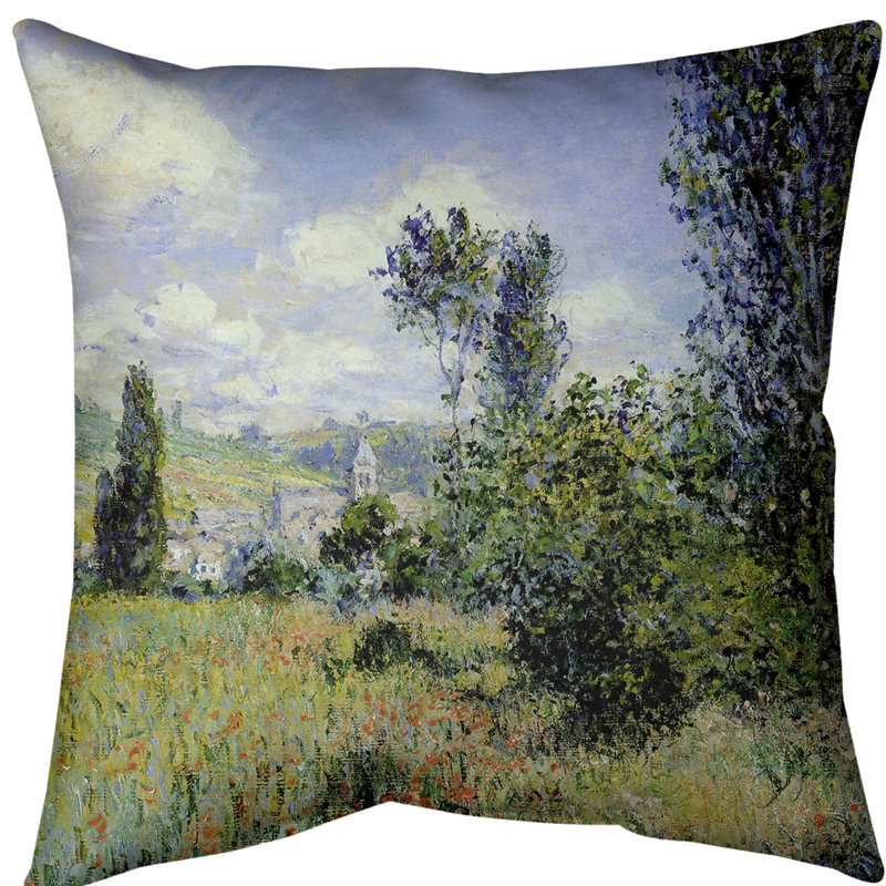Claude Monet Reversible Pillow Cover, 16" x 16", Cotton Twill