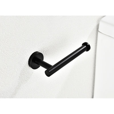 2 Bathroom Paper Towel Holder Wall Mount In Matte Black - Stainless Steel Material, Corrosion For Extended Service Simple Installation At Home 2 Pack Modern Appearance, Strong And Stable Quick Easy