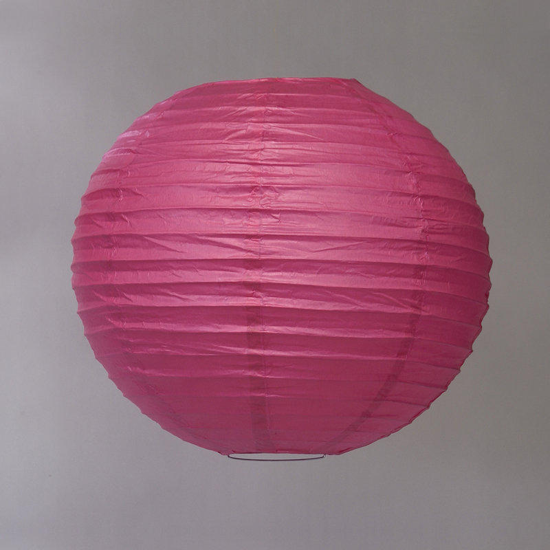 Lanterne en papier, Fuchsia, H 8 po x l 8 po x P 8 po