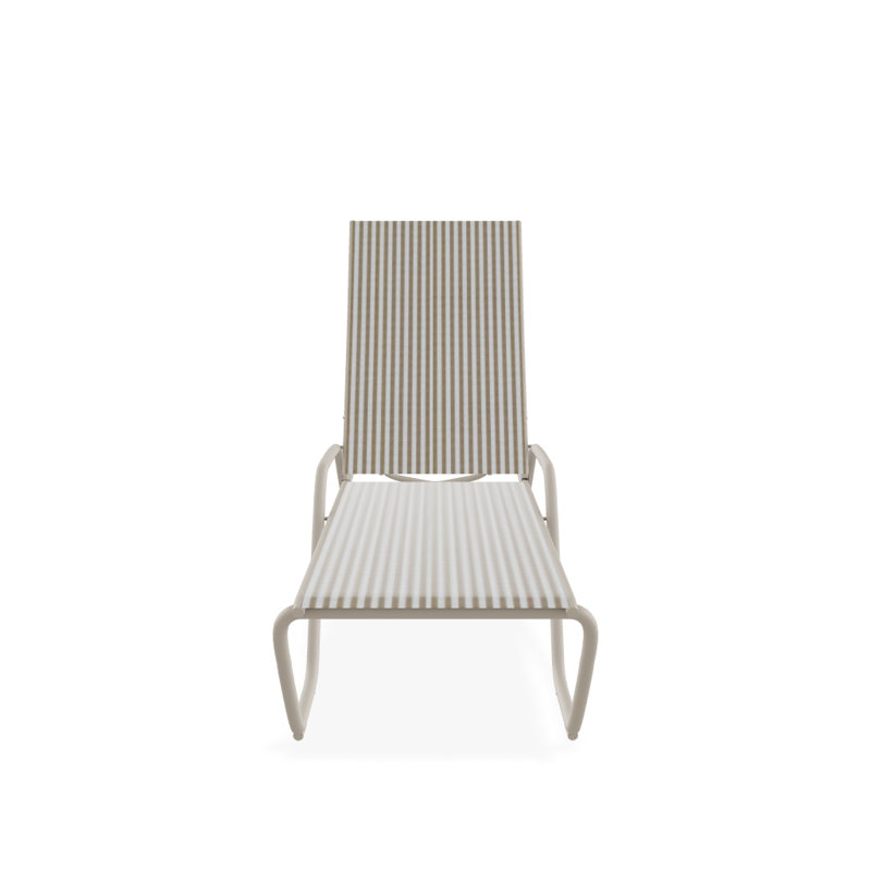 Outdoor Rust-Resistant Metal Chaise Lounge, Textured Desert, Tan